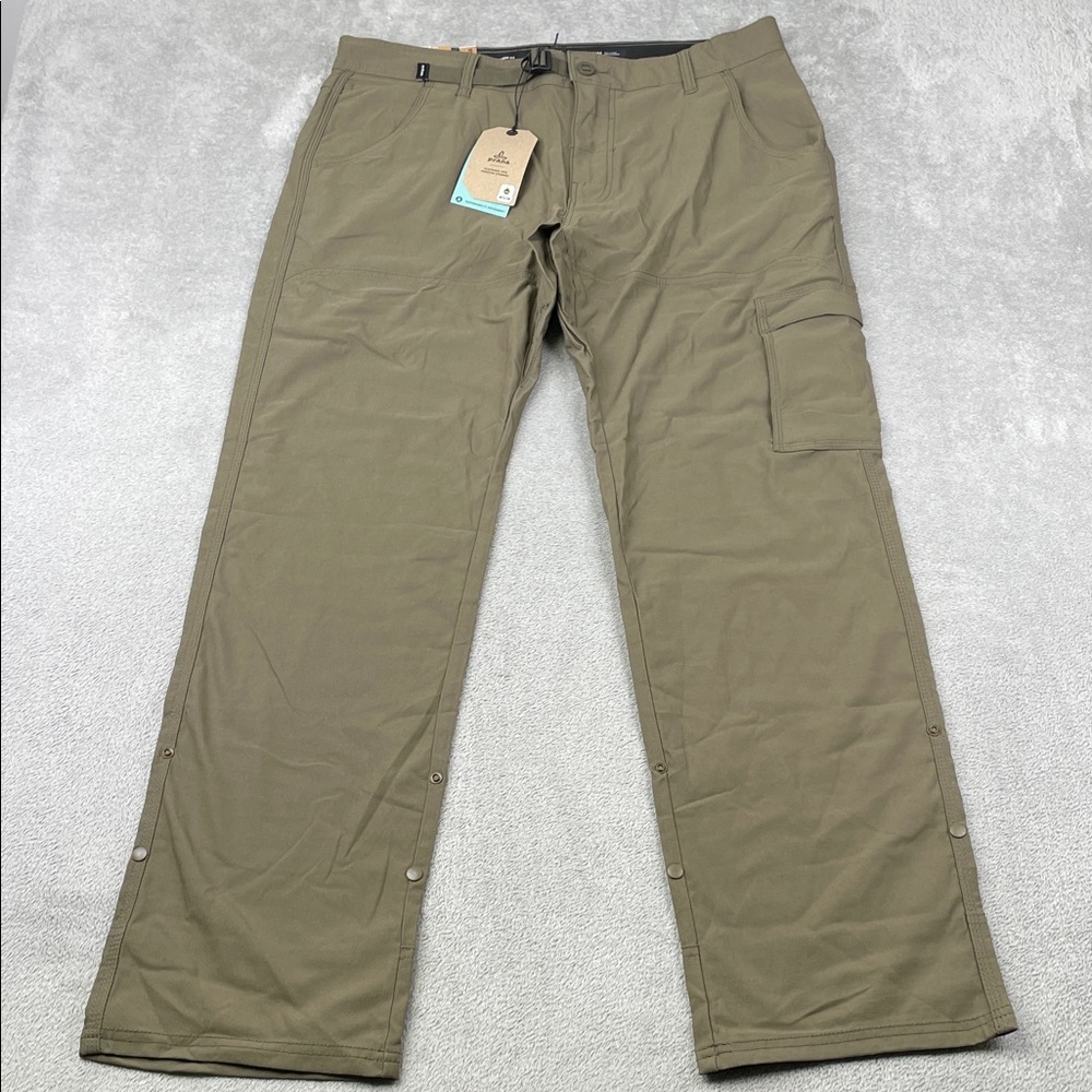 NEW Prana 35/32 Stretch Zion II Men's Slate Green Cargo Hiking Straight Leg Pant